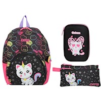 Pack Mochila + Cartuchera Black Cat Xtrem